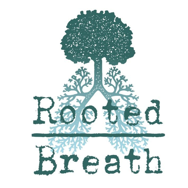 Logo of a tree with roots that create a lung shape